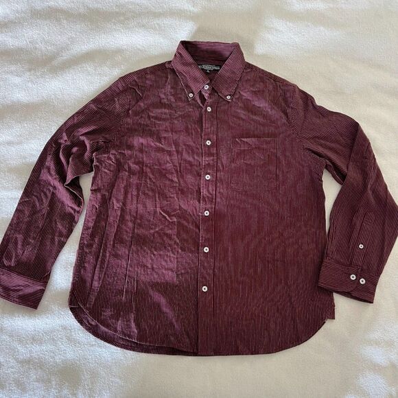 J. Peterman Other - Men's J Peterman Company Shirt Dark Red w/ White Stripes, Size L